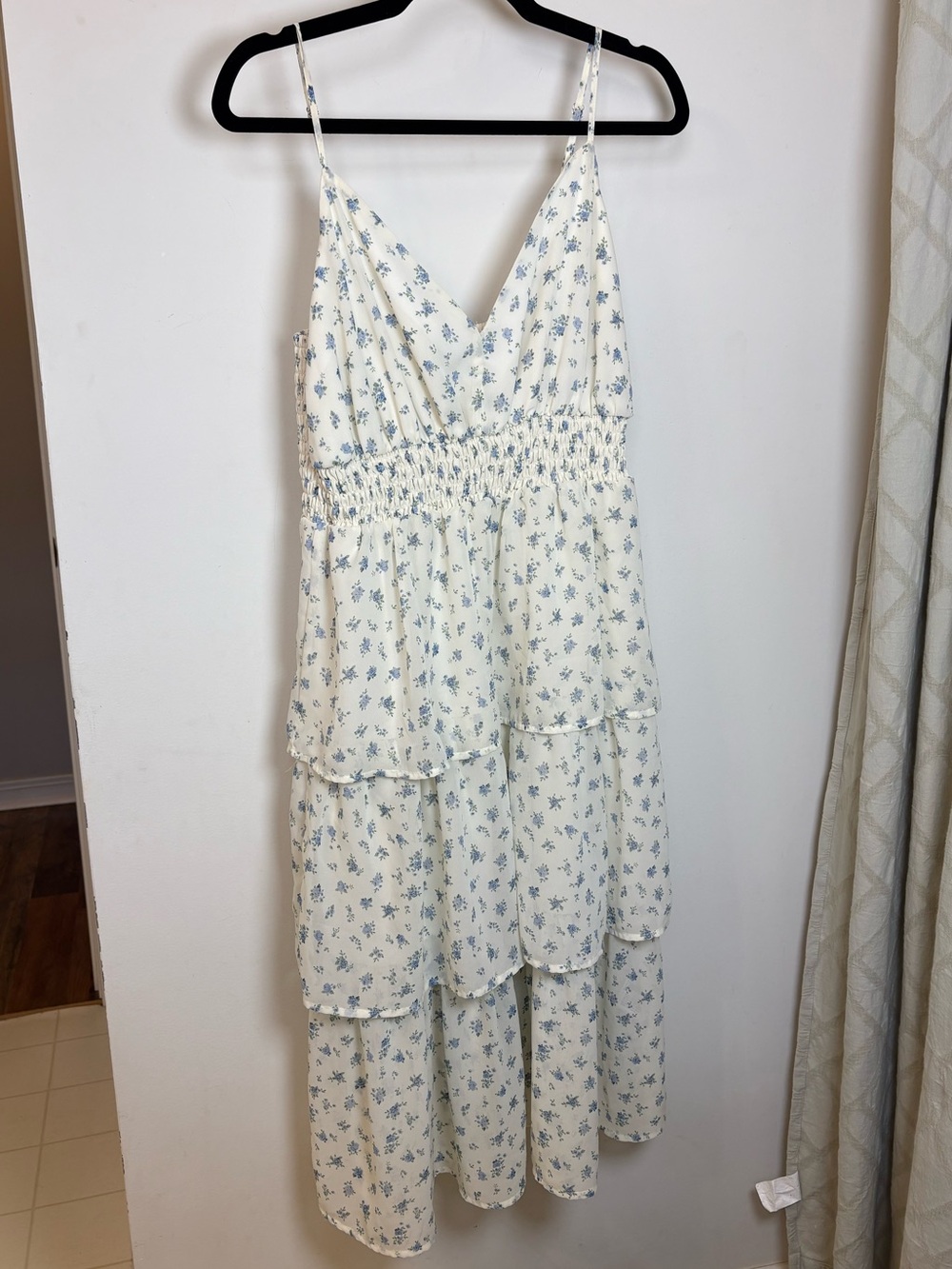 Floral Spaghetti Strap Smocked Dress